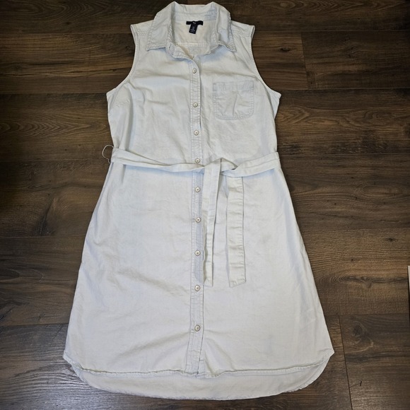 GAP Dresses & Skirts - GAP Denim Shirtdress M Bleached Chambray Summer Beach Preppy Button‎ Down Casual